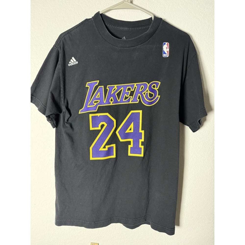 Kobe Bryant #24 Los Angeles Lakers Adidas NBA T-Shirt Black Medium Tee
